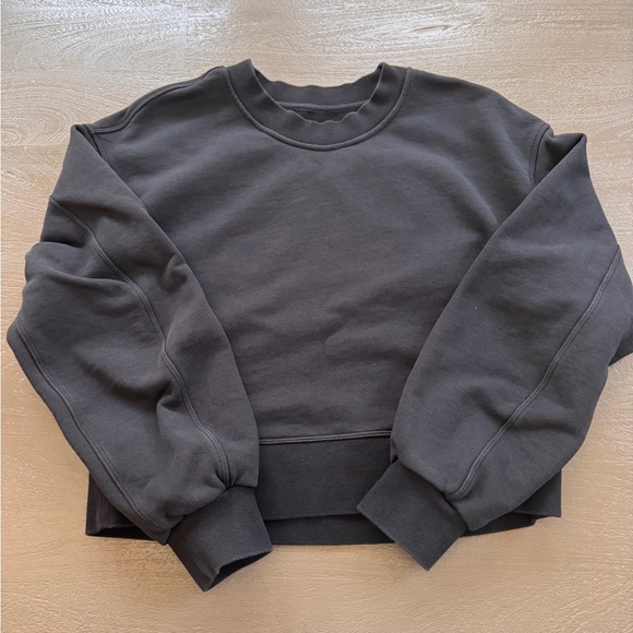 lululemon athletica Tops - Lululemon Perfectly Oversized Cropped Crew, French Terry, size 2, Black